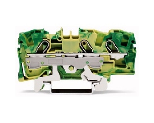 WAGO CORPORATION  2006-1307      3-conductor Ground Terminal Block, 6 Mm2, Green-yellow; Suitable For Ex E II Applications; Side And Center Marking; For Din-rail 35 X 15 And 35 X 7.5; Push-in CAGE CLAMP