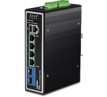 TRENDNET  TI-BG62I      6-port Industrial Gigabit L2+ Managed PoE++ Din-rail Switch