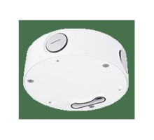 VIVOTEK  AM-713_V01      PoE Conduit Box, Waterproof, Outdoor, 163 MM Diameter x 55.5 MM Height, IP66, Aluminum, White Powder Coated