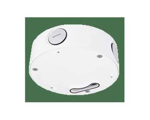 VIVOTEK  AM-713_V01      PoE Conduit Box, Waterproof, Outdoor, 163 MM Diameter x 55.5 MM Height, IP66, Aluminum, White Powder Coated