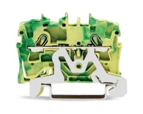 WAGO CORPORATION  2002-1207      2-conductor Ground Terminal Block; 2.5 mm2; Suitable For Ex E II Applications; Side And Center Marking; For Din-rail 35 X 15 And 35 X 7.5; Push-in CAGE CLAMP