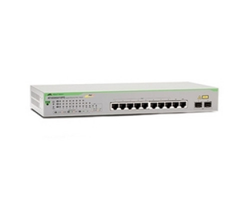ALLIED TELESIS  AT-GS950/10PS-10      8 x 10/100/1000T WebSmart Switch, with 2 SFP combo ports, PoE+, and U.S. power cord