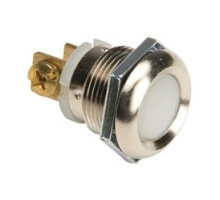 EDWARDS SIGNALING  690-W      Pushbutton, Low Voltage, Panel/Snap Center Fit Mount, Flush Center, 48 Volt, 10 Ampere AC, 4 Ampere DC, 1