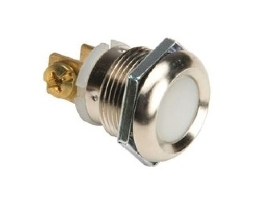 EDWARDS SIGNALING  690-W      Pushbutton, Low Voltage, Panel/Snap Center Fit Mount, Flush Center, 48 Volt, 10 Ampere AC, 4 Ampere DC, 1