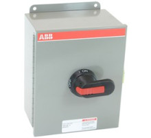ABB  EOT100U3M3-P      3 pole, 100 amps rated at 600 V AC, UL 98, enclosed non-fusible disconnect switch in a UL/NEMA 3R/12 enclosure