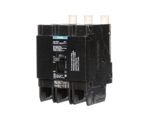 SIEMENS  US2:BQD3100      Molded Case Circuit Breaker, Thermal Magnetic, Panelboard Mount, 3 Pole, 480 Star/277 Volt AC, 50/60 Hertz, 100A, 14 kA Interrupting Rating