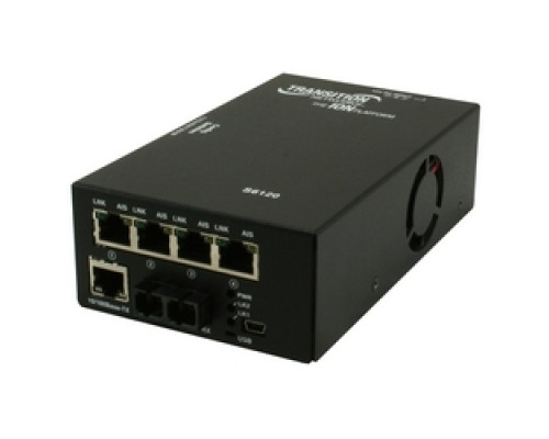 LANTRONIX S6120-1040-EU   S6120 Series ION 4xT1/E1/J1 Copper to Fiber Network Interface Device With Ethernet, Port One: 1 SFP Port Empty , Port Two: 4 RJ48 [1.5 km/0.9 mi] Plus 10/100BASE-TX RJ45 [100 m], EU