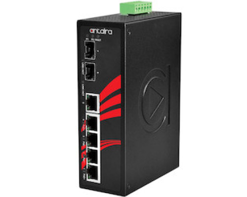 ANTAIRA TECHNOLOGIES LLC LNP-0702G-SFP-24-T   7-Port Industrial PoE+ Gigabit Unmanaged Ethernet Switch, w/4 10/100/1000Tx 30W/Port , 1 10/100/1000Tx, + 2 100/1000 SFP Slot, 12-36VDC; EOT: -40-75C