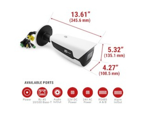 IC REALTIME LLC  IPEL-B12V-IRW3               12MP IP INDR/OUTDR FULL-SIZE 2.7-12MM VF LENS, POE+, 196.9’SMART IR