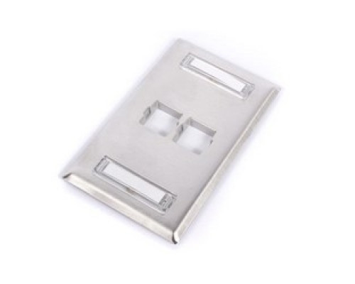 COMMSCOPE ENTERPRISE SOLUTIONS  760072181  M12SP-L              Faceplate, Stainless Steel, Flush Mounted, Two Port Modular Outlets
