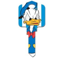 HOWARD KEYS  KW-D84               Decorative Key Blank, Kwikset, Large Headed, Painted, Disney Donald Duck Design, Individually Carded