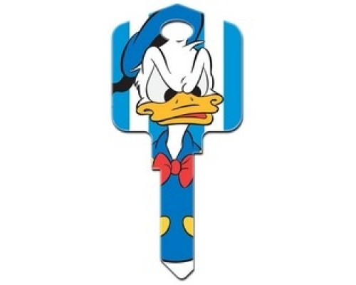 HOWARD KEYS  KW-D84               Decorative Key Blank, Kwikset, Large Headed, Painted, Disney Donald Duck Design, Individually Carded
