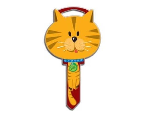 LUCKY LINE PRODUCTS INC  B115S               House Key, Schlage, Cat, Brass, Enamel Coating, 1 each per Card