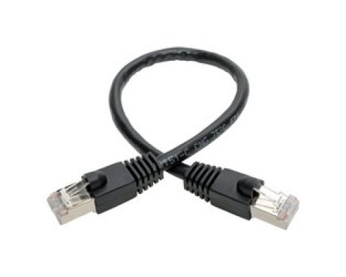 TRIPP LITE N262-001-BK        Cat6a 10G-Certified Snagless Shielded STP Network Patch Cable RJ45 M/M , PoE, Black, 1 ft.