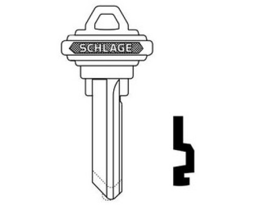 SCHLAGE ALLEGION BRAND  35-131-H-XQ06-878        Door Lock Cylinder Key Blank, Classic, Conventional, Plain Bow, 6-Pin Cylinder, H Keyway, Nickel Silver, With DO NOT DUPLICATE Stamp