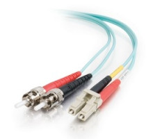 QUIKTRON  852-L22-033               10m LC-ST 10Gb 50/125 OM3 Duplex Multimode PVC Fiber Optic Cable - Aqua