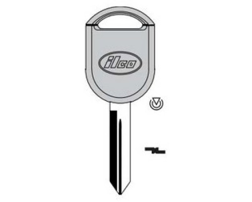 KABA ILCO CORP  H92-PT NP  IAX00006380              Vehicle Key Blank, 80-Bit, Brass, Nickel Plated, For Ford
