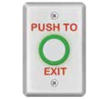 SECURITY DOOR CONTROLS  463U               Exit Switch, 1-Gang, SPDT, Integrated, Vandalproof, PUSH TO EXIT Legend, 3 Ampere at 12/24 Volt DC, 1 to 30 Second, 2.75