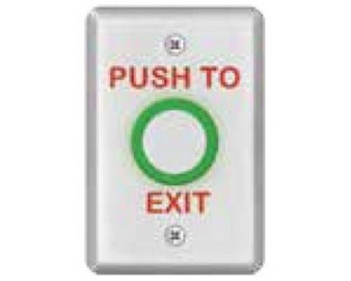 SECURITY DOOR CONTROLS  463U               Exit Switch, 1-Gang, SPDT, Integrated, Vandalproof, PUSH TO EXIT Legend, 3 Ampere at 12/24 Volt DC, 1 to 30 Second, 2.75
