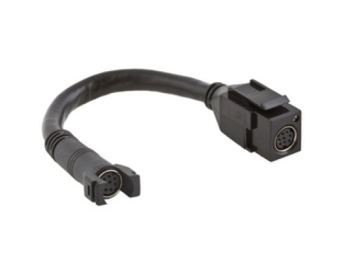 HUBBELL PREMISE WIRING  SFAVCT               Snap-Fit, Audio/Video, 8-Pin Coupler, Pig Tail,Female to Female, Black