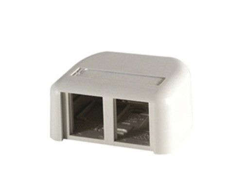 ORTRONICS  404TJ2  OR-404TJ2              TracJack Plastic Surface Mount Box for two modules, Fog White