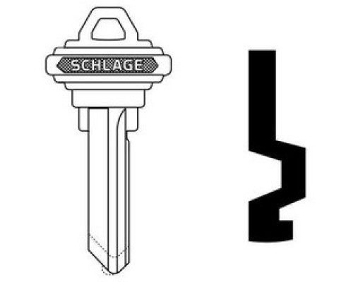 SCHLAGE ALLEGION BRAND  35-056-F        Door Lock Cylinder Key Blank, Classic, Conventional, Embossed, Standard Bow, Control, F Keyway, Nickel Silver