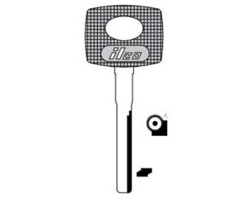 KABA ILCO CORP  S34YS-P NP A20  HU55P-SI              Vehicle Key Blank, High Security, Plastic Head, Special Key Machine, Natural Nickel Silver, 20 Price Group, For Mercedes Benz