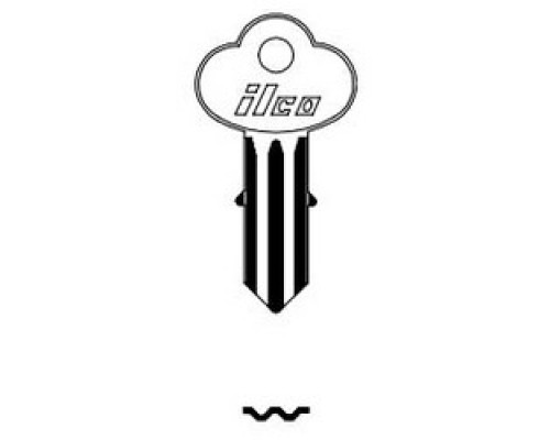 KABA ILCO CORP  C1041DN NP A08  AA40126012              Cylinder Lock Key Blank, Double-Sided, Brass, Nickel Plated, 8 Price Group, For Chicago