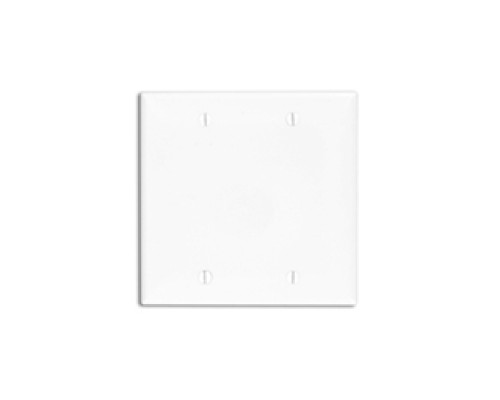 LEVITON  80725-W               2-Gang No Device Blank Wallplate, Standard Size, Thermoplastic Nylon, Box Mount, - White