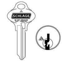 SCHLAGE ALLEGION BRAND  35-270-S123        Door Lock Cylinder Key Blank, Classic, Conventional, Everest 29, Embossed, Standard Bow, S123 Keyway, Nickel Silver