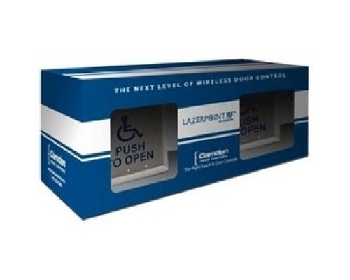 CAMDEN DOOR CONTROL CM-RFL254A        Door Activation Device Wireless Switch Kit, Jamb Width Push Plate, With 2 WHEELCHAIR and PUSH TO OPEN Legend/Surface Jamb Box/Transmitter