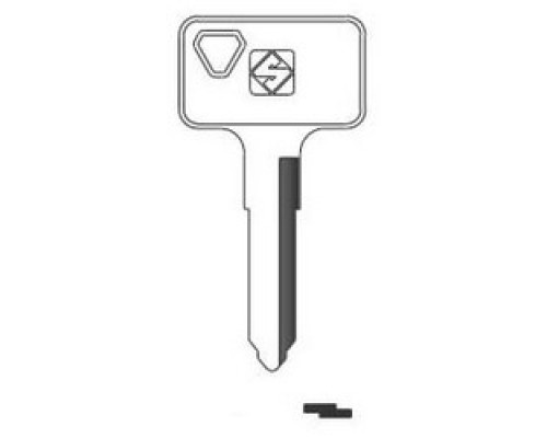 KABA ILCO CORP  KW14R NP A10  AF00007222              Vehicle Key Blank, Brass, Nickel Plated, 10 Price Group, For Kawasaki Motorcycle