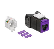 LEVITON  6AUJK-SP6               Mod Jack, Atlas-X1, Category 6A UTP Connector, With Shutters, Purple