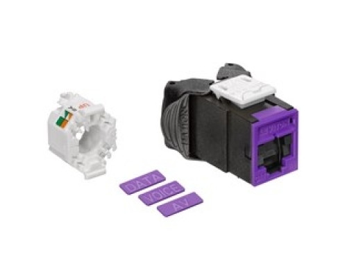 LEVITON  6AUJK-SP6               Mod Jack, Atlas-X1, Category 6A UTP Connector, With Shutters, Purple