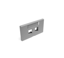 LEVITON 49910-HG2        QuickPort Modular Furniture Faceplate, 2-Port, Grey Herman Miller