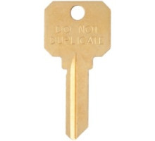 KABA ILCO CORP  DND-SC1 BR A02  IAB85124805              Cylinder Lock Key Blank, 5-Pin, Do Not Duplicate, Natural Brass, 2 Price Group, For Schlage