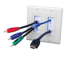 VANCO  120815X               Decor Style Brush Bulk Cable Wall Plates- Single and Almond