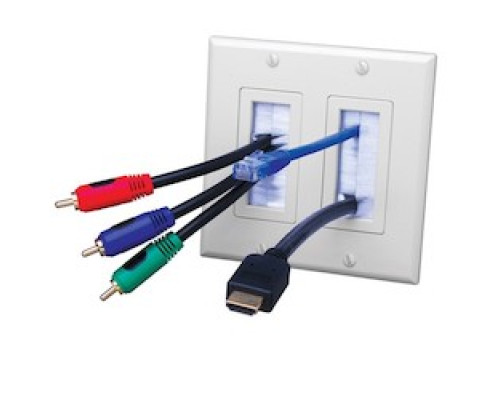 VANCO  120815X               Decor Style Brush Bulk Cable Wall Plates- Single and Almond