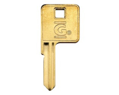 GENERAL LOCK  KB AM4 S BR               Padlock Key Blank, 6-Pin AM4 Keyway, Square Offset Bow, Brass
