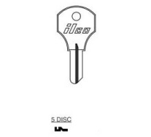 KABA ILCO CORP  S1000V NP A02  IAL2503606B              Cylinder Lock Key Blank, 5-Disc, Brass, Nickel Plated, 2 Price Group, For Corbin Cabinet Lock/Hudson