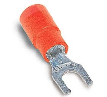 THOMAS & BETTS  RA2257-170               Expanded Vinyl Insulated Locking Fork Terminal, Length 0.97in, Width 0.29in, Max Insulation 0.170, Bolt Hole #10, Wire Range #22-#16 AWG, Red, Copper, Tin Plated, 1,000 Piece