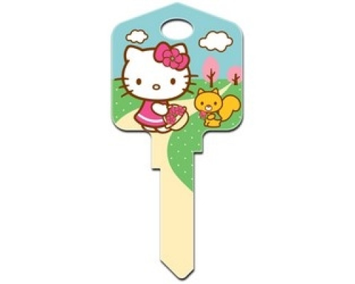 HOWARD KEYS  SC1-SR8               Decorative Key Blank, Schlage, Large Headed, Painted, Hello Kitty Spring Time Design, Individually Carded