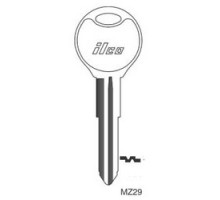 KABA ILCO CORP  MZ29 NP A04  X230              Vehicle Key Blank, Brass, Nickel Plated, 4 Price Group, For Mazda