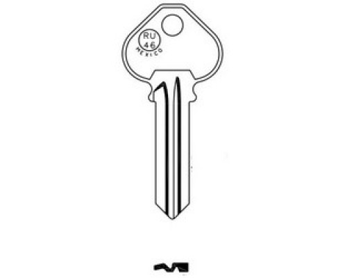 JMA USA  RUS-5E BR 1               Door Key Blank, RU46, Brass, For Russwin