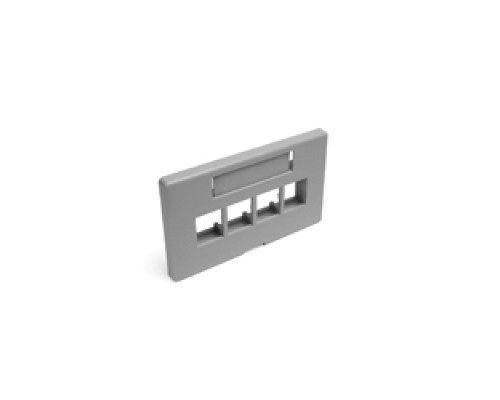 LEVITON  49910-HG4               QuickPort Modular Furniture Faceplate 4 Port, Herman Miller, Grey