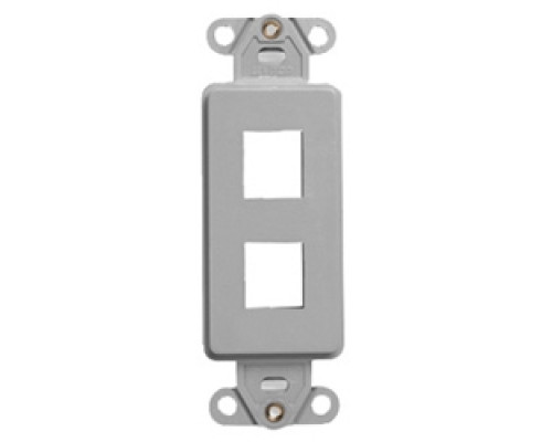 LEVITON  41642-GY               QuickPort Decora Insert, 2-Port, Flush Mount, Grey