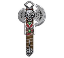 LUCKY LINE PRODUCTS INC  B143K               House Key, Kwikset, Battle Axe, Brass, Enamel Coating, 1 each per Card