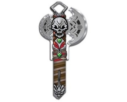 LUCKY LINE PRODUCTS INC  B143K               House Key, Kwikset, Battle Axe, Brass, Enamel Coating, 1 each per Card