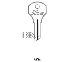 KABA ILCO CORP  1000T NP A06  AL2503600B              Cylinder Lock Key Blank, 6-Disc, Brass, Nickel Plated, 6 Price Group, For Corbin Cabinet Lock