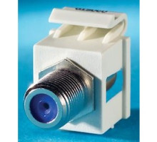 ORTRONICS KSFCN-99        F-connector Keystone module, 180 degree exit, F/F, 75 ohm , Wiremold Ivory